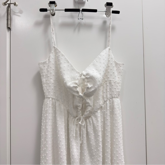 Park & Fifth White Swiss Dot Maxi Slip Dress - Picture 2 of 13